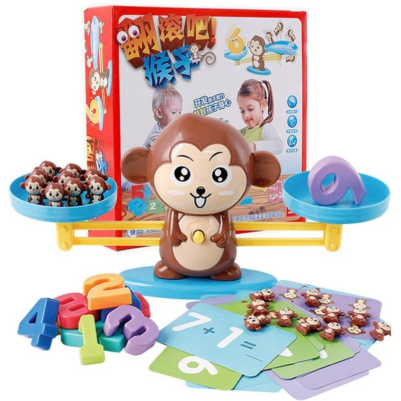 Mini Balance Singe Intelligente Montessori Pour Enfants, Jouet D'Apprentissage Des Maths, Nombres Numériques, Matériel Pédagogique