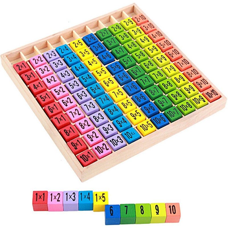 Jouets Mathématiques En Bois Pour Bébés, 99 Jouets De Table De Multiplication, Blocs De Figurines 10*10, Apprentissage Éducatif, Cadeaux Montessori Pour Enfants