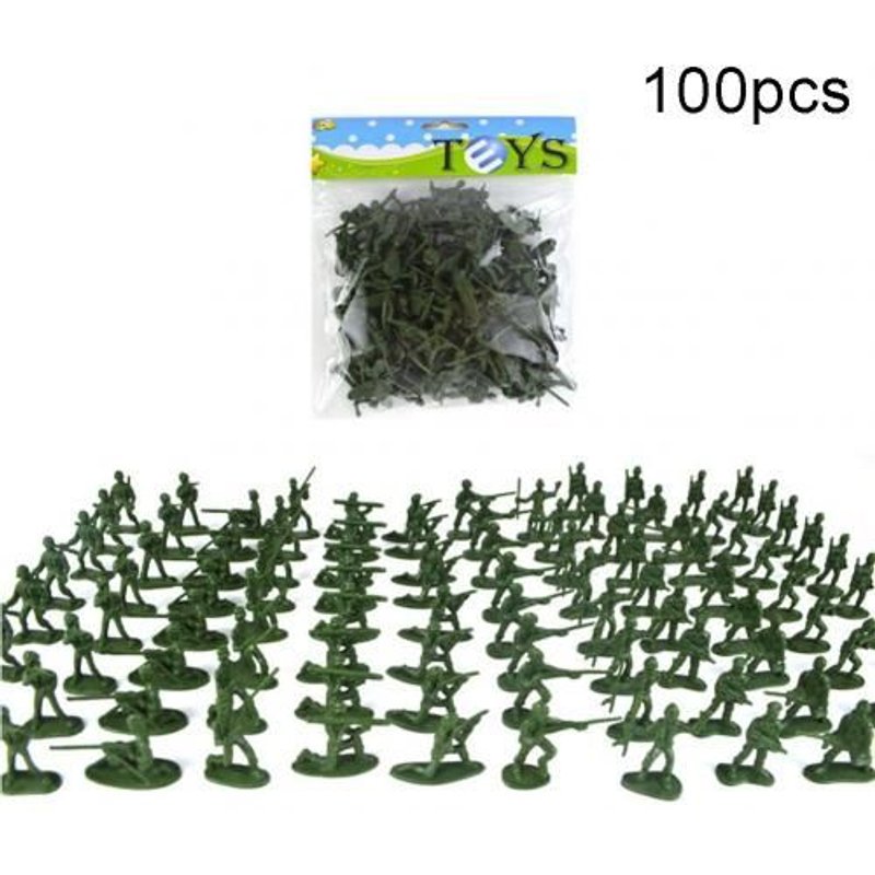 Figurines de soldats Mini classiques, 100 pièces, modèles, ensemble de jeu, décoration de bureau pour enfants, cadeau Miniature de noël, jouet de simulation classique