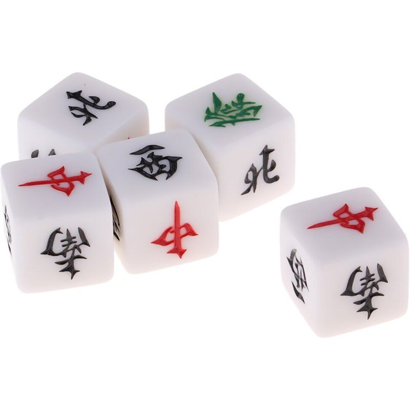 Jeu De Société Avec 5 Dés De Mahjong En Acrylique, Accessoires De Divertissement, Jeux De Table Pour La Famille Et Le Casino