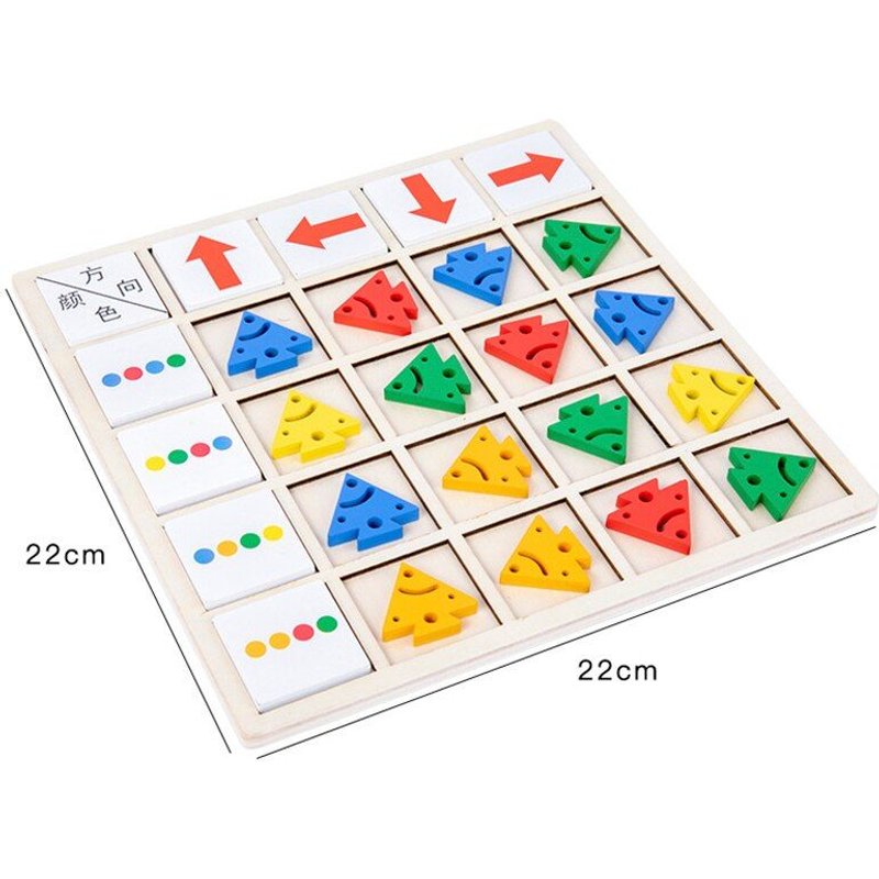 Jouets En Bois Montessori Pour Enfants, Jeu De Société Éducatif En Bois, Pour La Pensée Logique, La Direction D'entraînement, La Cognition Des Couleurs, L'apprentissage Précoce