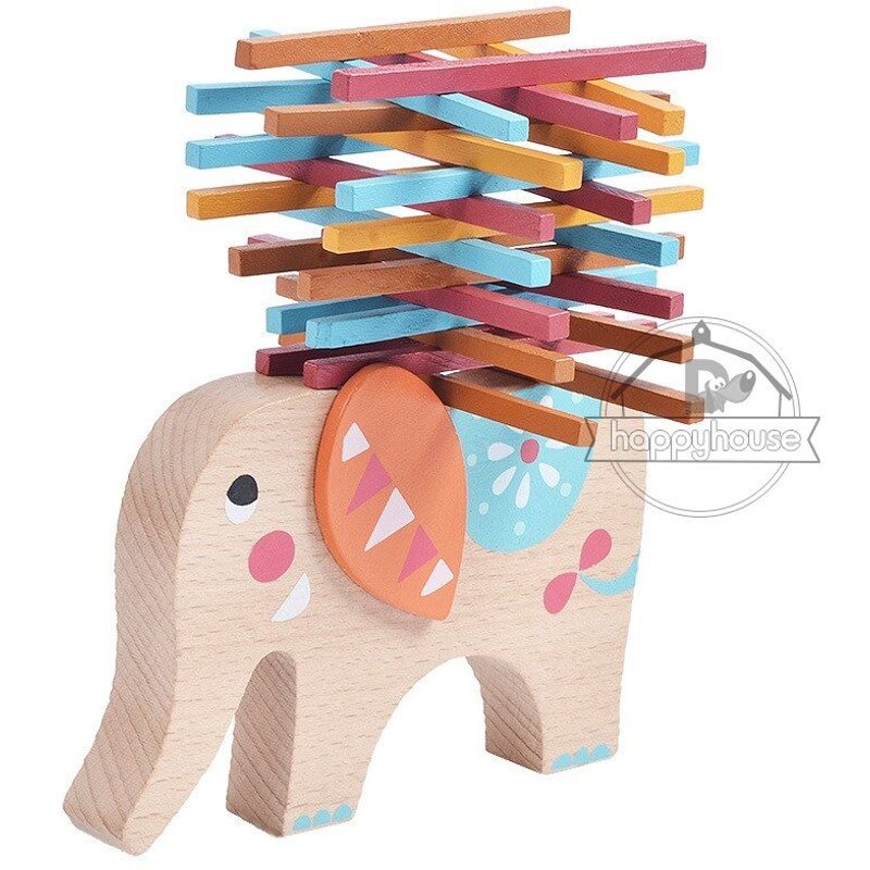 Bâton En Bois D'Éléphants Colorés Pour Enfants, Blocs De Construction D'Entraînement D'Équilibre, Jouets Éducatifs Pour Bébés, Jeu De Pile En Bois, Nouvelle Collection