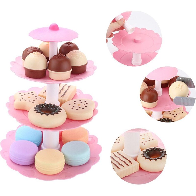 Tour De Jeu De Rôle Pour Enfants, Ensemble De Nourriture À 3 Niveaux Pour Cookies Et Desserts