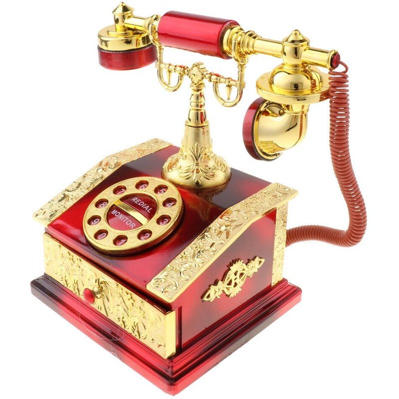 Boîte À Musique Modèle De Téléphone Rétro Créatif, Organisateur De Rangement De Bijoux Avec Tiroir,
