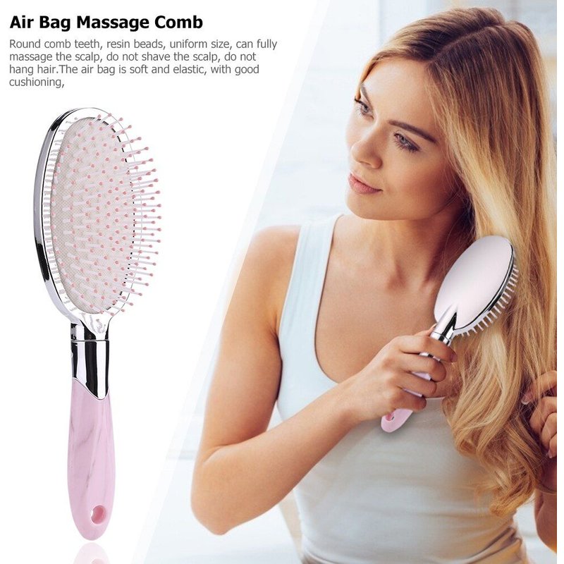 Peigne Antistatique Avec PoignĂ©e Magique, Brosse Ă Cheveux DĂ©mĂȘlante, Masseur, PoignĂ©e En Bois, Outil De Coiffure