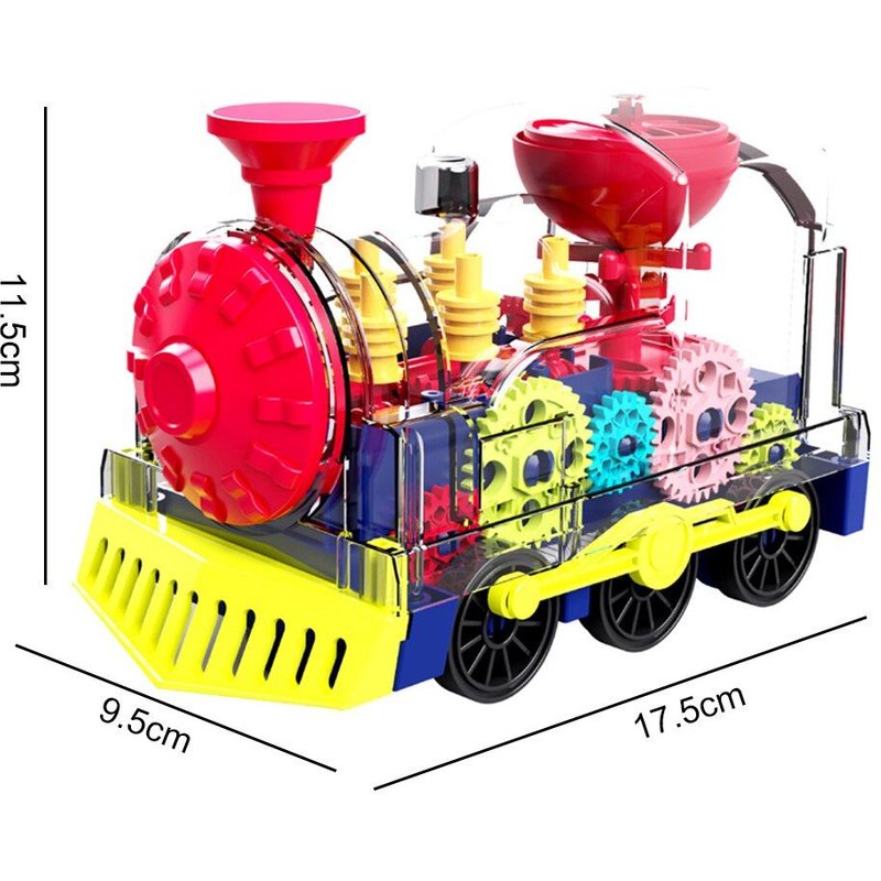 Jouet De Train Électrique Transparent, Voiture Avec Musique Légère Clignotante, Engrenage Mécanique Rotatif, Jouet D'éducation Précoce, Cadeau Pour Enfants