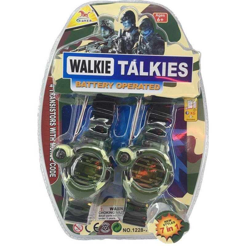 Montre Talkie-Walkie 7 En 1 Pour Enfants, Montre Militaire, Jouets Pour Enfants, Cadeau D'anniversaire En Plein Air, 1 Paire/2 Pièces