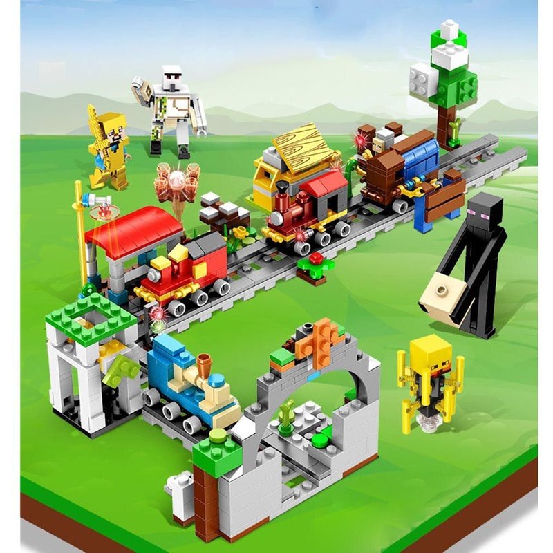 Ensemble De Train De La Série Mondiale, Scène De Train Combinée, Blocs De Construction À Assembler, Jouets Éducatifs Pour Enfants