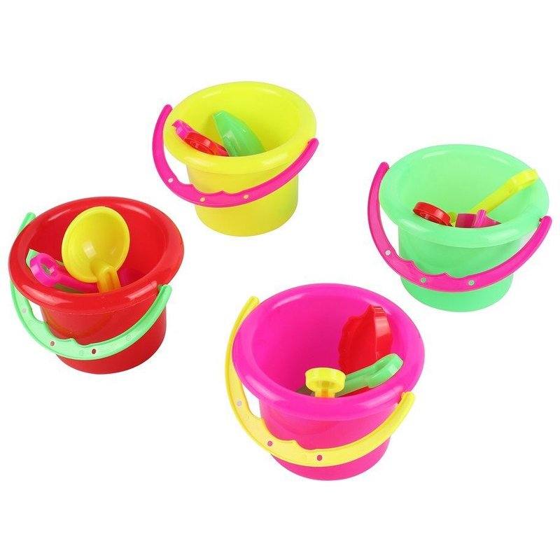 Mini Jouets De Plage, 4 Pièces, Nouveauté, Seau Avec Pelle, Râteau, Piscine D'Été, Jouets De Sable, Cadeau Pour Enfants