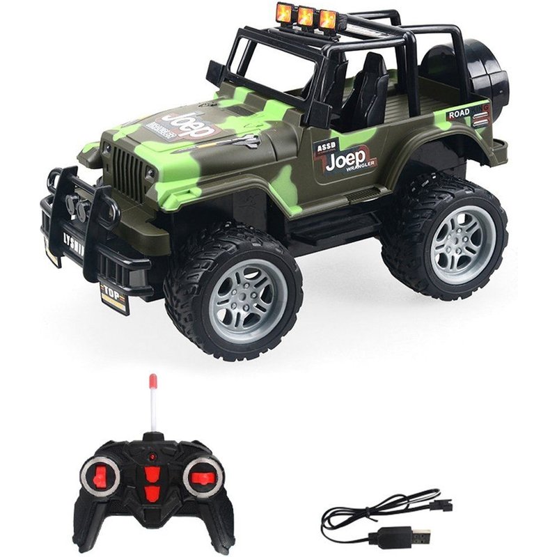 Véhicule Électrique Télécommandé À Quatre Voies 1:18, Pneus Texturés Convertible Tout-Terrain, Lumières Fraîches