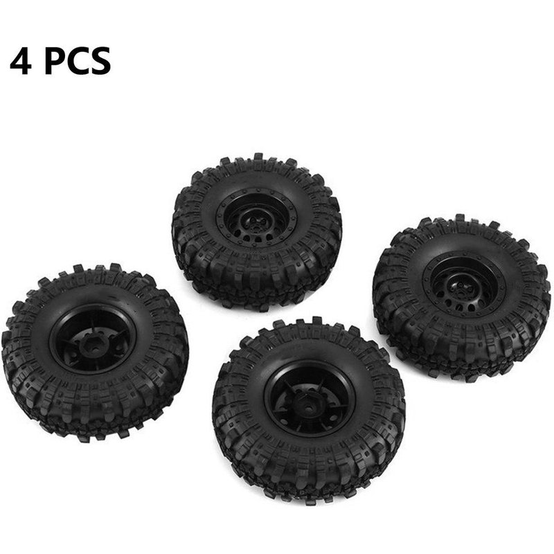 Pneus De Camion Tout Terrain De Roche De 4 Pièces/Ensemble 1.9 Pouces Et Jante De Roue En Plastique De 1.9 Pouces Pour 1:10 Rc Crawler Axial Scx10 90046 Axi03007 Tamiya Cc01 D90