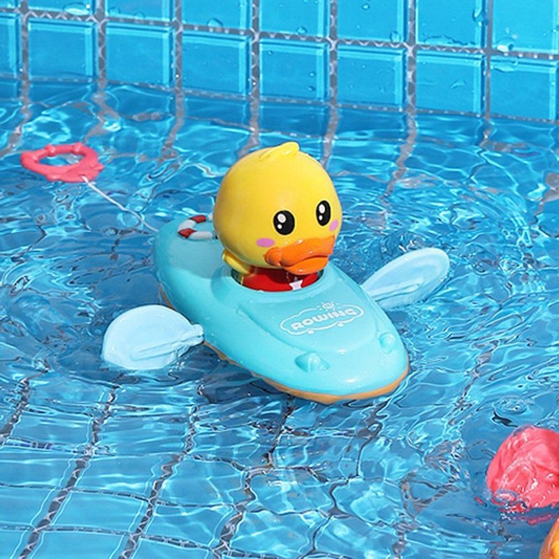 Jouets Pour Baignoire, Piscine, Canard, Jouet De Canard Flottant, Ficelle De Traction Manuelle, Bateau, Pagaie, Baignoire, Premier Jouet De Bain Pour Bébé