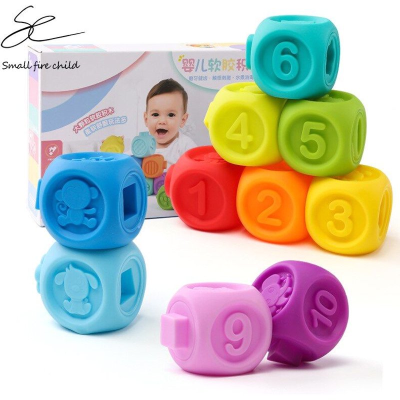 Anneau De Dentition Pour Bébé, Jouet À Grosses Particules, Cube, Colle Douce, Puzzle, Jouet, Rongeur, Mordedor, Bébé De 36 Mois