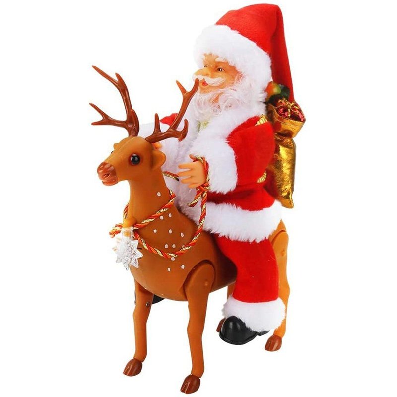 Décorations De Noël, Musique Électrique, Père Noël, Équitation De Cerf, Jouets Pour Enfants, Accessoires De Fête, Cadeaux
