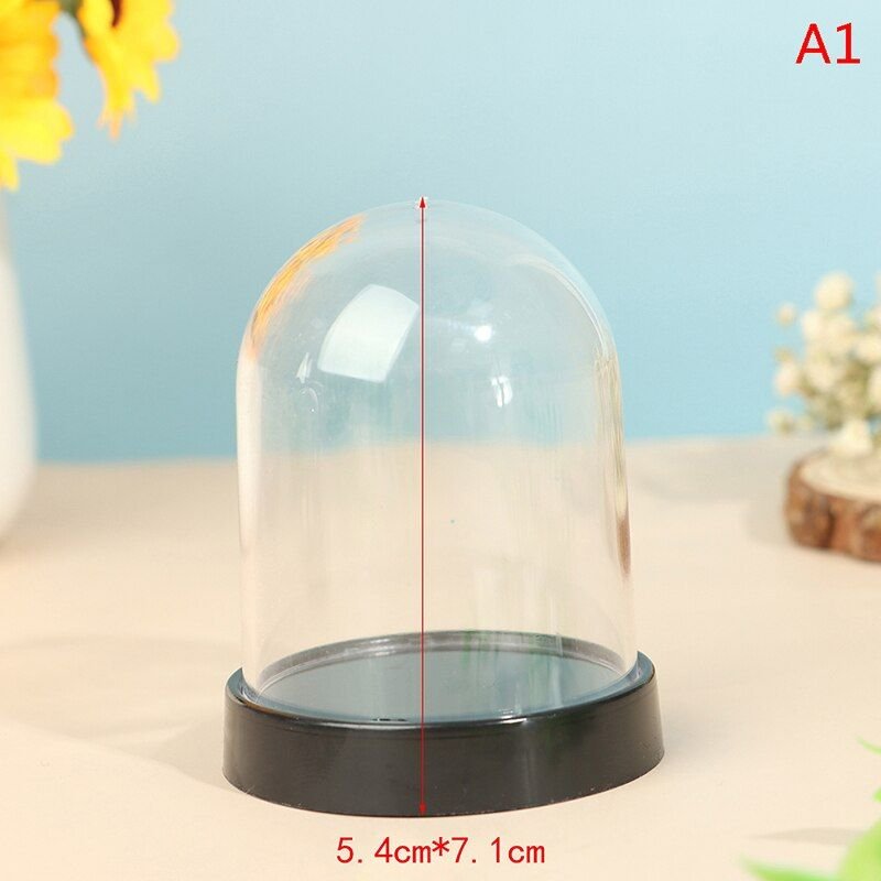 Cloche Anti-Poussière Ellipse Ronde, Boîte D'exposition En Plastique, Figurine Miniature, Décor Artisanal