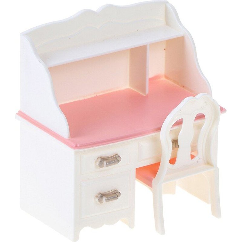 Mini Coiffeuse Miniature 1/12, 1 Ensemble, Meubles De Chaise De Bureau Pour Chambre À Coucher, Jouets De Maquillage Pour Poupées