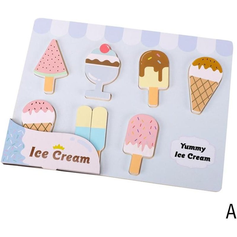 Maison de jeu en bois, jouet de cuisine, jeu de simulation, crème glacée, fruits, Barbecue, ensemble, Mini jouets éducatifs, cadeaux pour enfants d'âge préscolaire