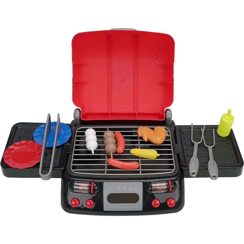 Ensemble de 19 pièces de barbecue pour enfants, Grill alimentaire avec simulation de son de bruissement, de fumée et de lumière, jouets d'extérieur, cadeau d'anniversaire