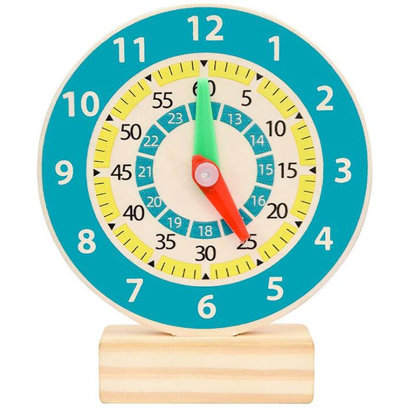 Jouet d'horloge en bois Montessori pour enfants, horloge cognitive colorée, pour les heures, les minutes et les secondes, jouets d'enseignement préscolaire