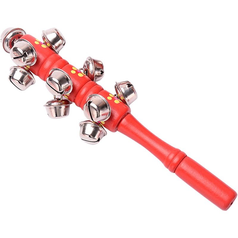 Clochettes de noël à main en bois, 1 pièce, clochettes de traîneau à main en bois, cloches de décoration, instrument de musique à Percussion, jouet pour bébé