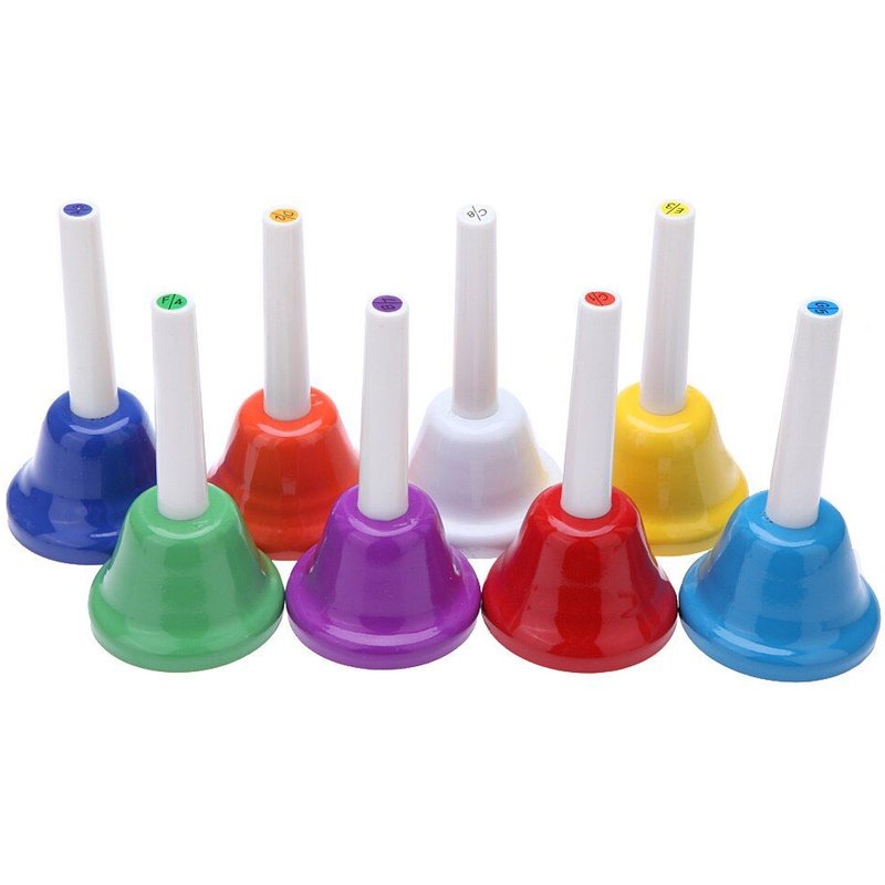Clochette À Main Colorée En Métal, 8 Notes, Jouets Musicaux Pour Enfants, Instrument De Percussion, Instrument De Musique