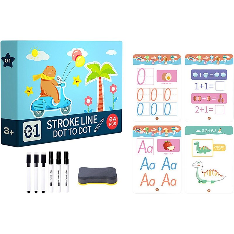Stylo de jeu de maths pour enfants, jouets d'apprentissage précoce, ensemble d'entraînement de contrôle avec stylo effaçable, brosse pour enfants, entraînement de Concentration amusant 10ml