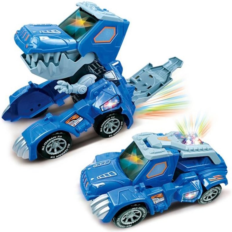 Chariot De Dinosaure 3d À Déformation Automatique, Voiture Universelle, Lumière Led, Musique, Course De Dinosaures, Cadeau Pour Garçon