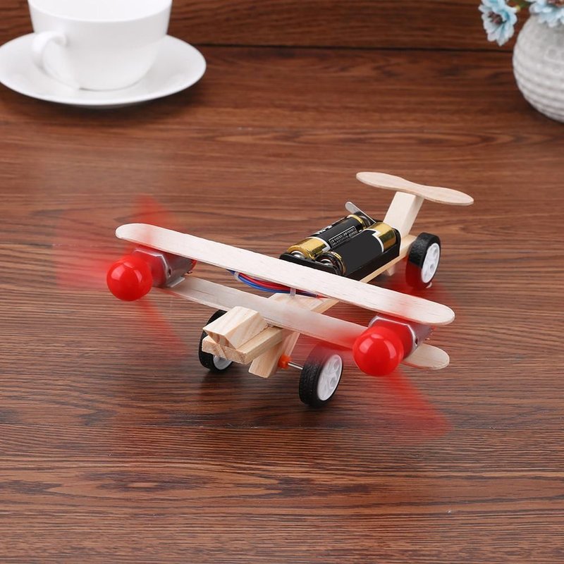 Avion De Patinage Électrique À Deux Lames, Kit De Jouet D'avion, Modèle De Bricolage Pour L'apprentissage Éducatif Expérimental Scientifique, Jouet Amusant