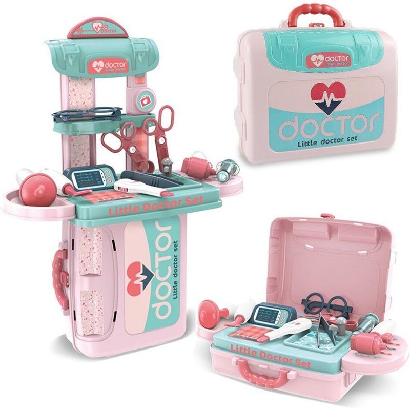 Ensemble De Jeu De Simulation De Maquillage Pour Enfants, Filles, Cadeau, Médecin/Cuisine, Robe De Princesse, Valise Portable