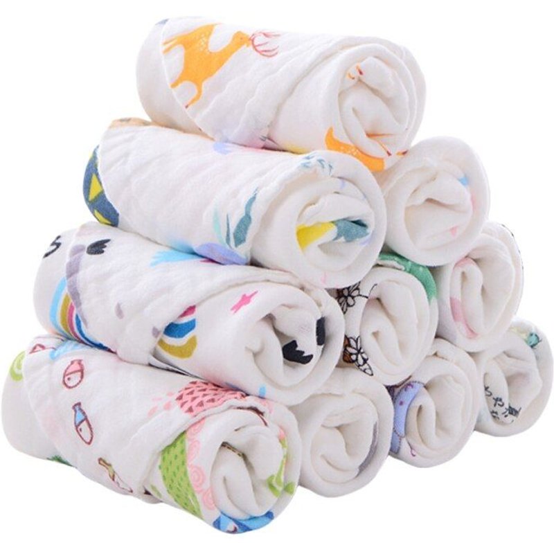 Bavoirs En Mousseline De Gaze Absorbants Pour Bébé, 6 Pièces/Ensemble, Serviette De Salive, Mouchoir, Écharpe Pour Tout-Petit, Bain De Visage Et De Mains