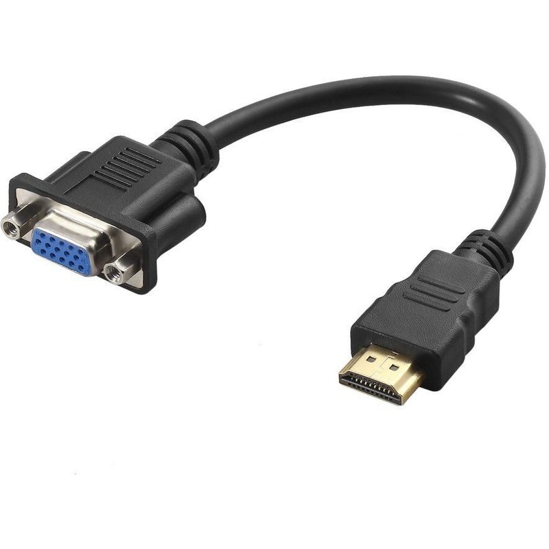Adaptateur connecteur M/F HDMI mâle à VGA femelle, câble convertisseur, 15 broches, D-SUB, 30cm, 1 pièce
