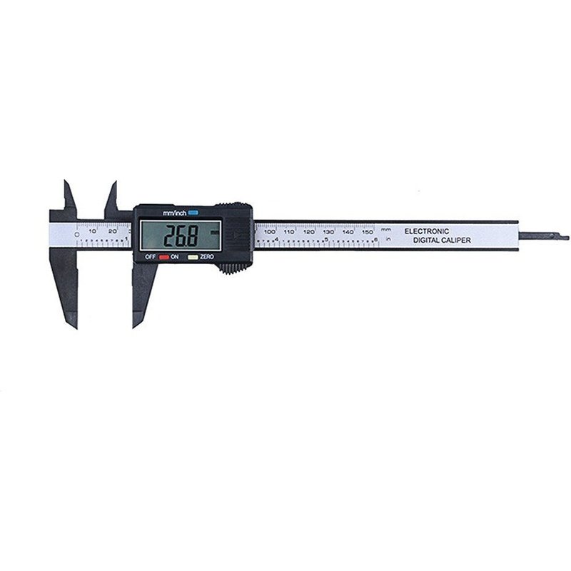 Pied à coulisse en composite de Fiber de carbone LCD, outil de mesure micrométrique, jauge 0-150mm avec Conversion pouce en MM