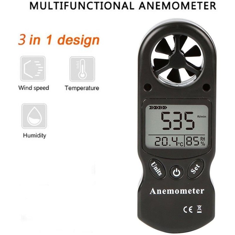 Mini anémomètre polyvalent anémomètre numérique LCD TL-300 vitesse du vent température humidité mètre avec hygromètre thermomètre