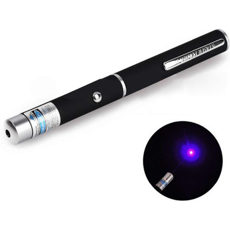 Stylo pointeur Portable à point unique, 405nm, 5MW, avec lumière bleue-violette, Mini lampe de poche LED