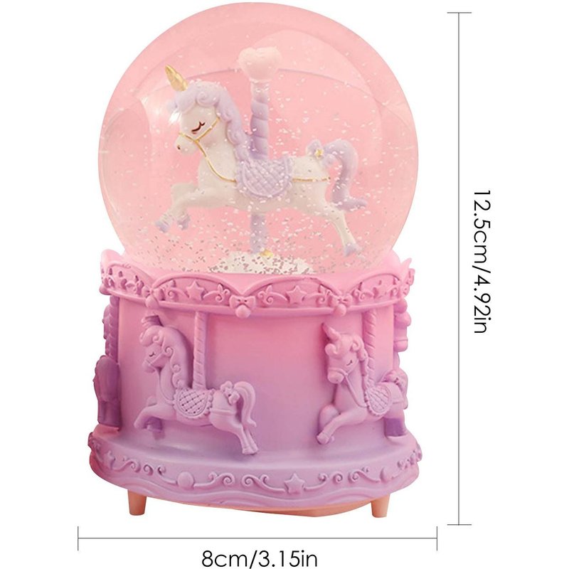 Boîte À Musique Boule De Cristal Rotative Avec Lumières De Couleur, Cadeau De Saint-Valentin, Boule De Neige Anniversaire, Boîte À Musique, Accessoires De Décoration Pour La Maison