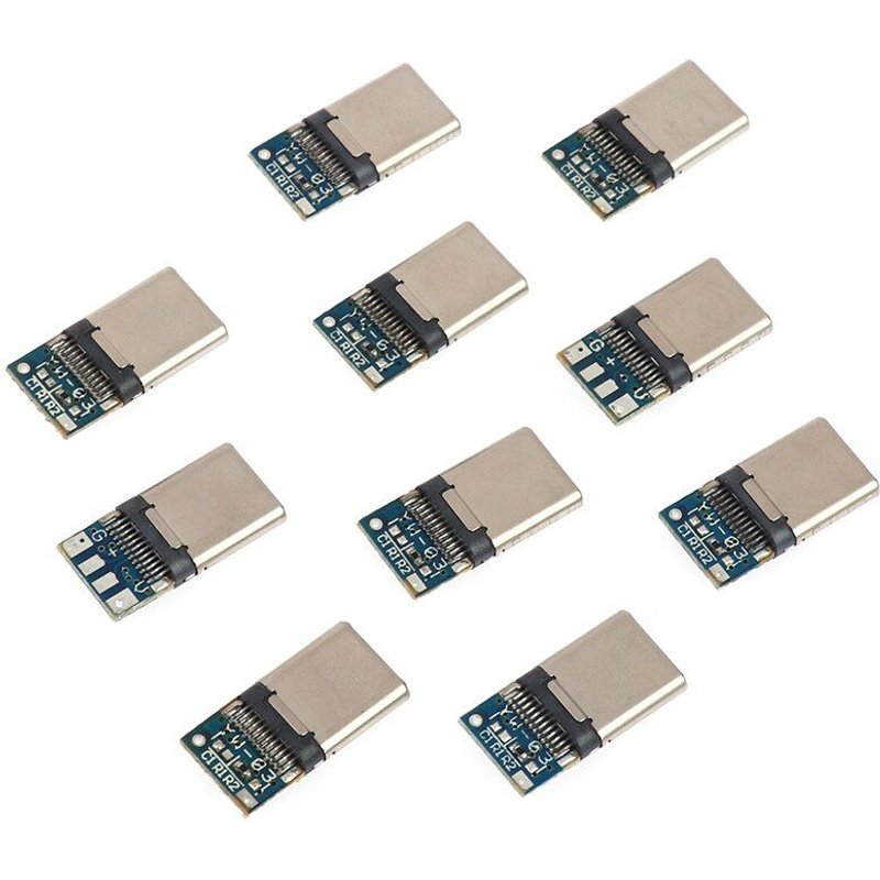 Adaptateur de prise mâle USB type-c pour câble à souder, Support de carte PCB à 24 broches, 10 pièces