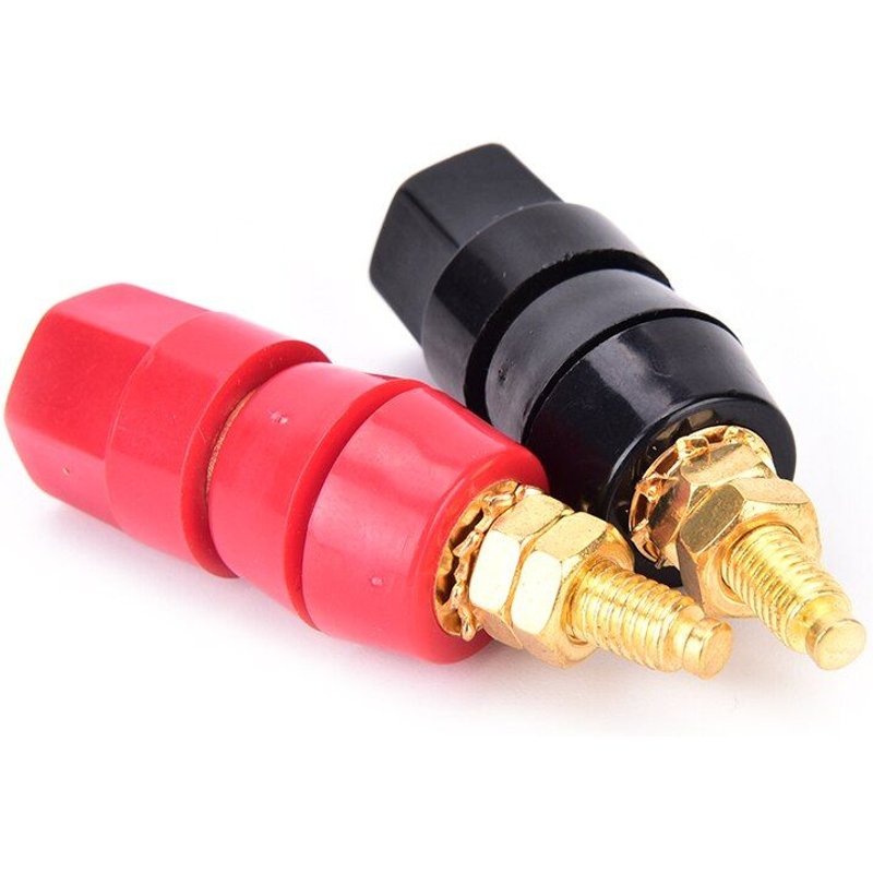 1 jeu de bornes, connecteur d'amplificateur rouge et noir, connexion de bornes, fiche de haut-parleur banane, prise adaptateur Jack