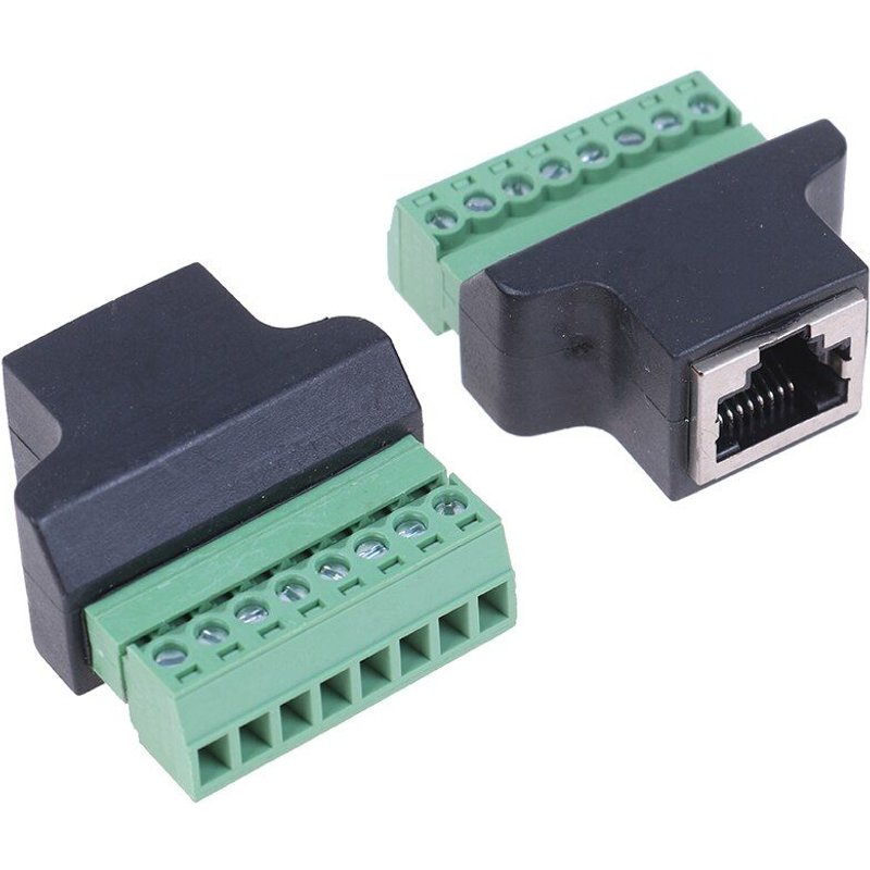 Adaptateur RJ45 femelle vers Terminal à vis, 1 X RJ45 à connecteur à 8 broches, séparateur RJ45 pour CCTV DVR, accessoire de vidéosurveillance