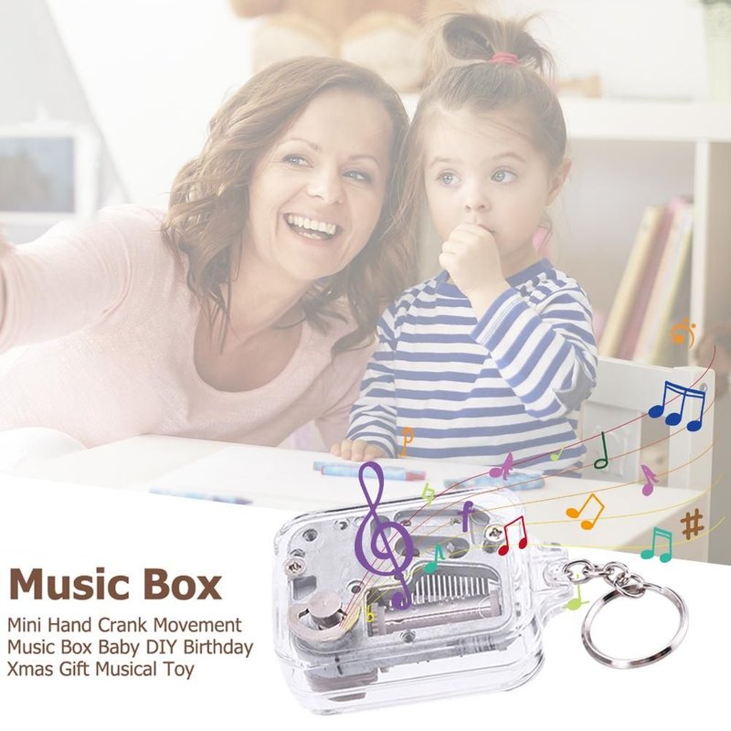 Boîte À Musique Diy Pour Enfants, Porte-Clés De Mouvement, Manivelle Pratique, Étui Musical, Jouets Cadeaux D'anniversaire Pour Enfants