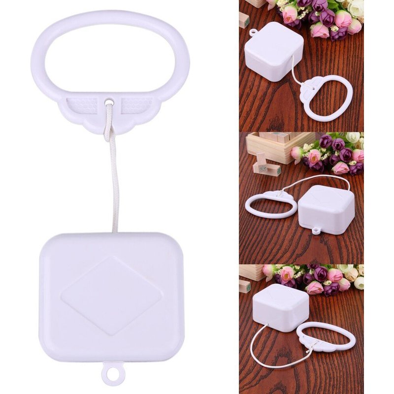 Boîte À Musique En Plastique Blanc Avec Anneau De Traction, Corde De Traction, Horloge, Corde, Boîte À Musique, Lit Pour Enfants, Cloche, Jouet Hochet, Cadeaux D'anniversaire
