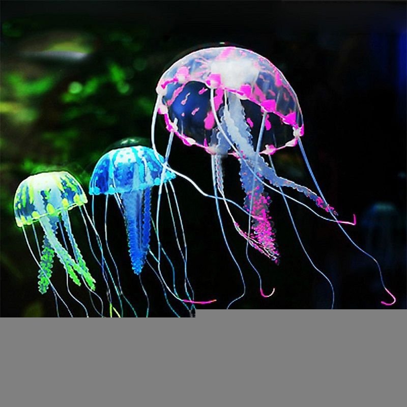 Méduses Artificielles En Silicone 6 Couleurs, Effet Scintillant, Décoration D'aquarium, Émulation Colorée, Mini Sous-Marin