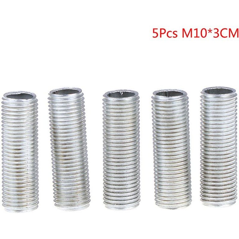 Vis de fixation du bouchon de lampe M10, Tube fileté creux, vis creuse, diamètre extérieur: 10mm, Distance de filetage: 1mm, 5 pièces