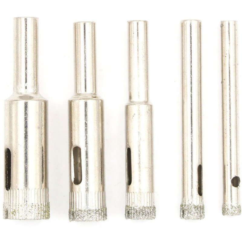 Jeu d'outils pour le verre de carrelage 5/6/8/10/12mm, jeu de 5 mèches de coupe de marbre avec revêtement diamant, scie cloche