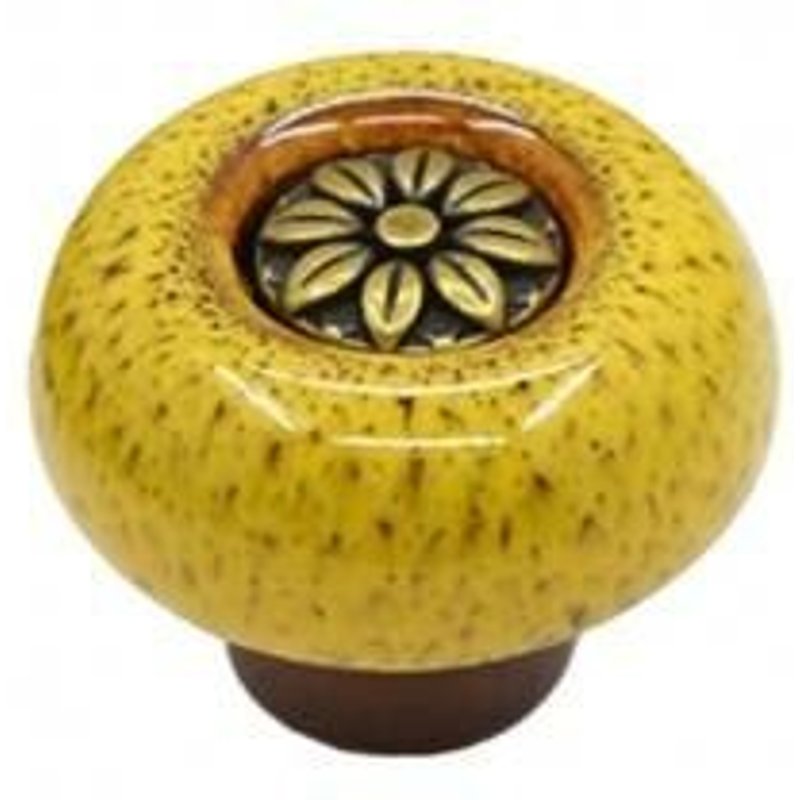 Boutons de meuble Vintage en céramique, sculpture de fleurs, Anti-rouille, poignée de meuble ronde léopard pour amélioration de la maison, pour garde-robe