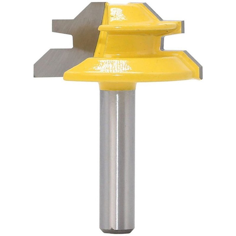 Mèche de routeur à onglet à verrouillage à 45 degrés, tige de 8 pouces, outil de fraisage pour le travail du bois, le Tenon, le perçage, le fraisage pour alliage de carbure de bois