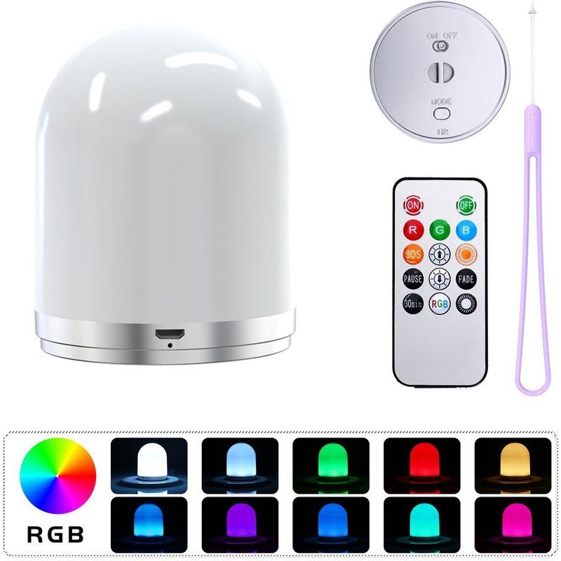 Petite Veilleuse Portable Rgb Aux Couleurs Changeantes Avec Télécommande, Luminaire D'ambiance Amusant Pour Les Enfants, Nouveau Modèle