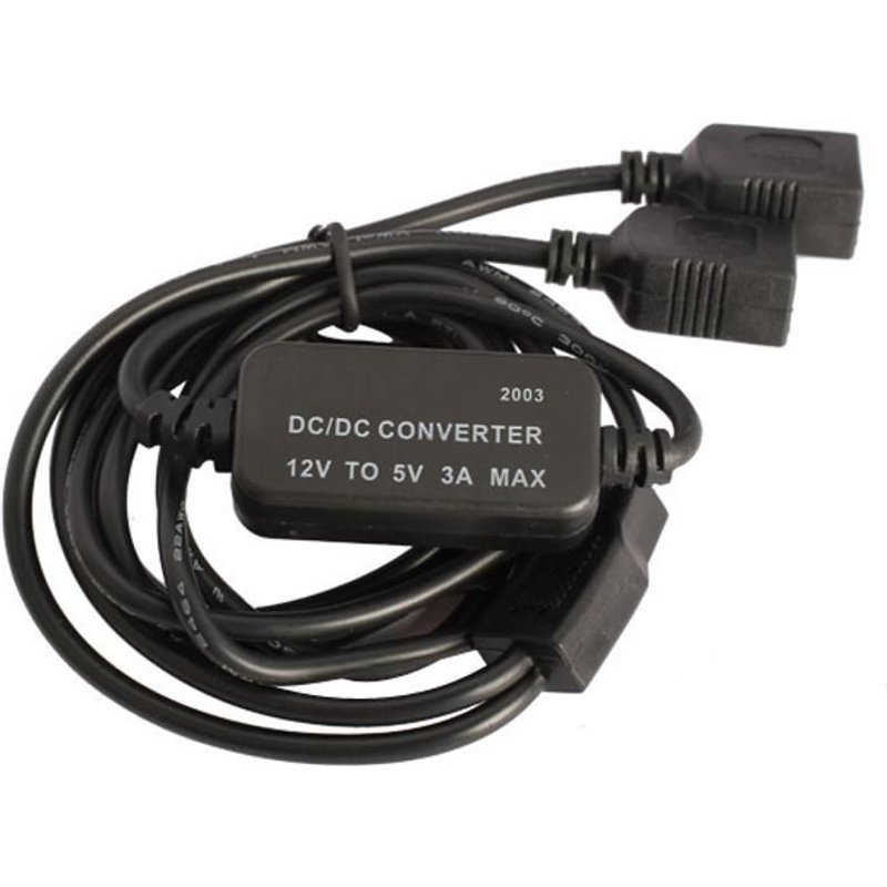 Convertisseur de tension USB 12V Ă 5V 3a 15W, adaptateur de voiture, Double USB/MINI USB DC DC 5P, Module abaisseur