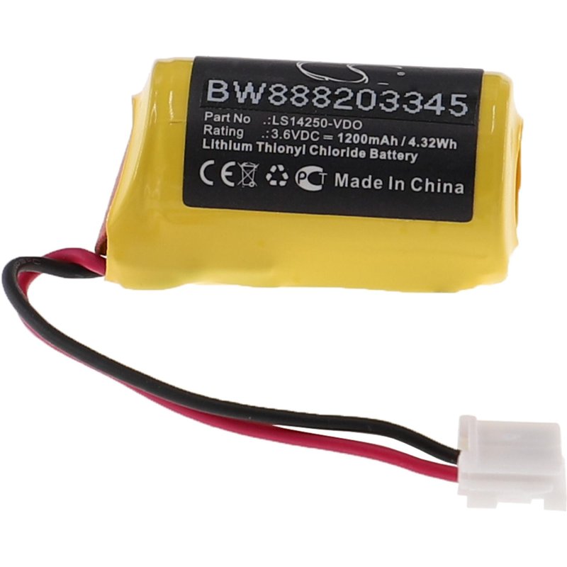 Vhbw Pile Compatible Avec Siemens Vdo Dtco 1381 Tachygraphe Numérique (1200mah, 3,6v, Li-Socl2)