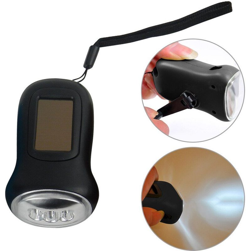 Mini lampe de poche à LED Rechargeable, torche à main en Dynamo, pour Camping en plein air, randonnée, alpinisme
