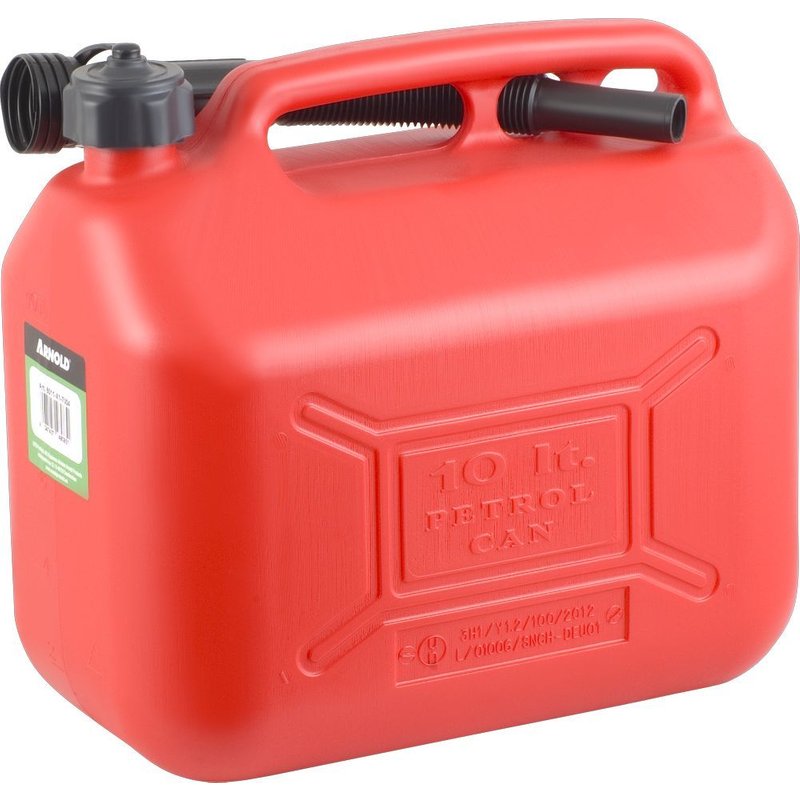 Jerrican de transport de carburant 10 l, rouge